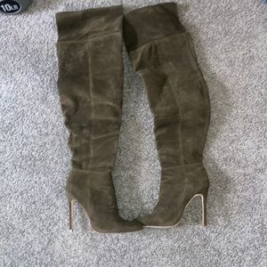 Faux suede over the knee boos